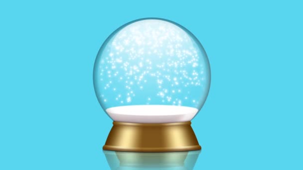 Snowglobe animation with falling snow — Stock Video