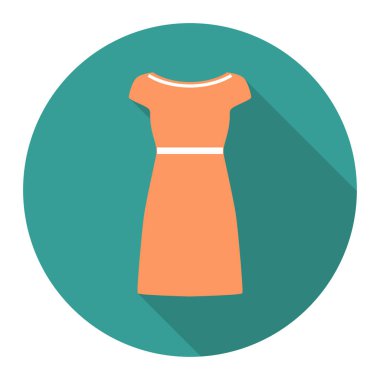 kokteyl elbisesi ile yuvarlak düz simge vektör