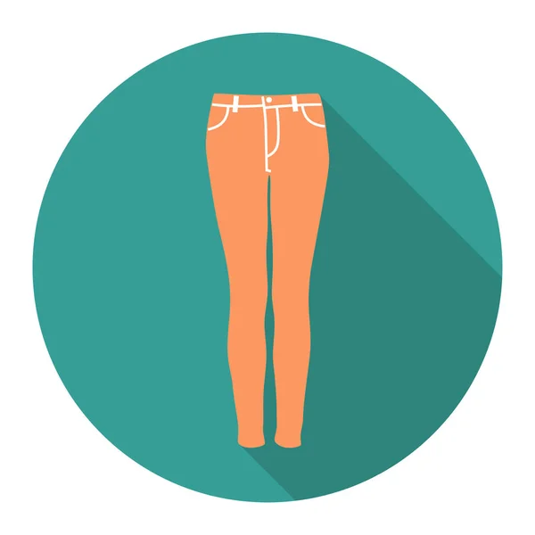 矢量圆形平面图标与女人牛仔裤 — 图库矢量图片