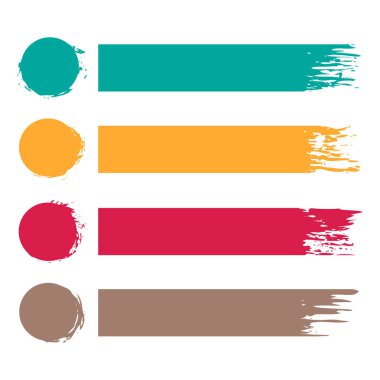 vektör set dört renkli grunge çizgiler