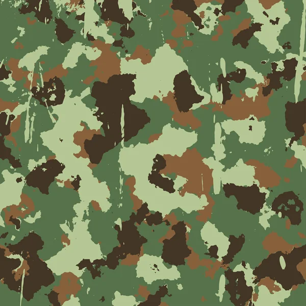 Motif de camouflage militaire vectoriel en couleurs vertes et marron — Image vectorielle