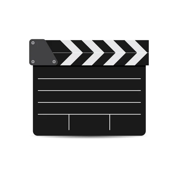 Vector illustration of black film clapper isolated on white — Stock Vector