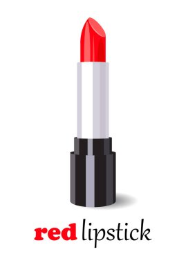 Vektör çizim üzerinde beyaz izole kırmızı ruj