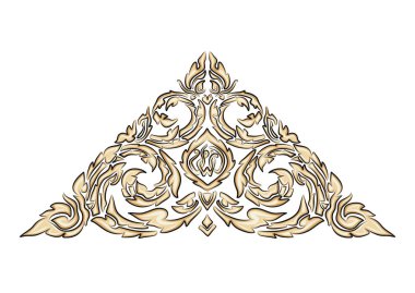 geleneksel altın Tay süs vektör çizim