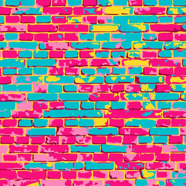 カラフルなレンガの壁のテクスチャのベクトル イラスト — ストックベクタ