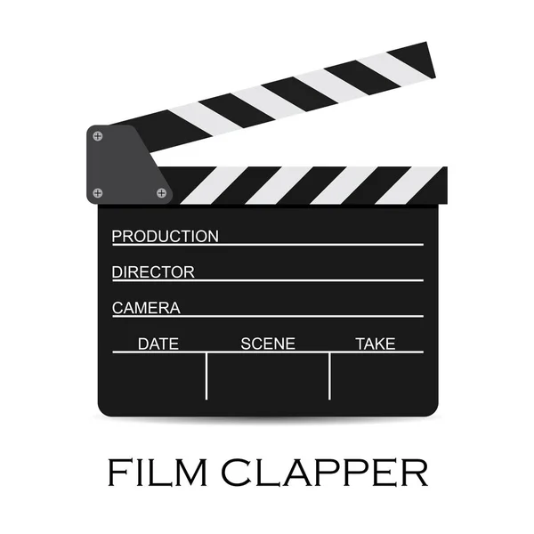 Ilustración vectorial de clapper película negro aislado en blanco — Vector de stock