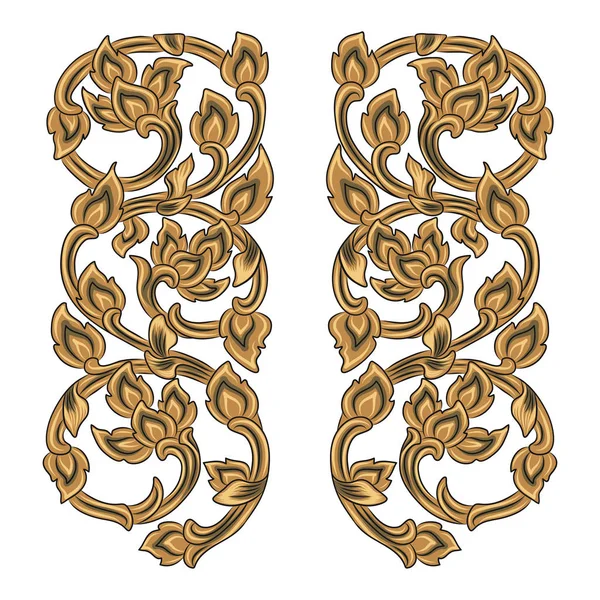 Vektorillustration des traditionellen goldenen thailändischen Ornaments — Stockvektor