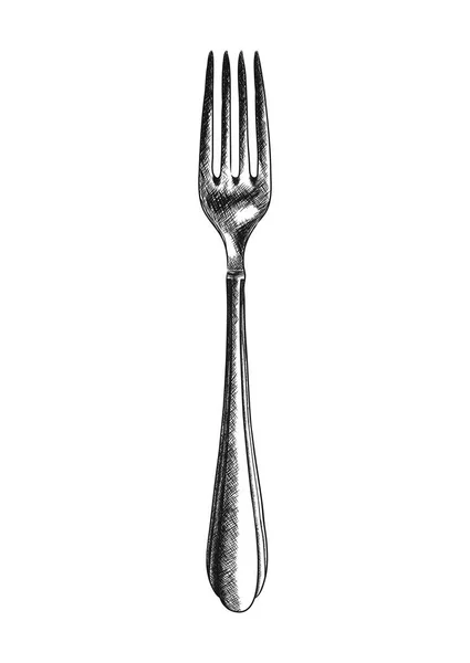 Desenho vetorial ilustração de garfo de prata — Vetor de Stock