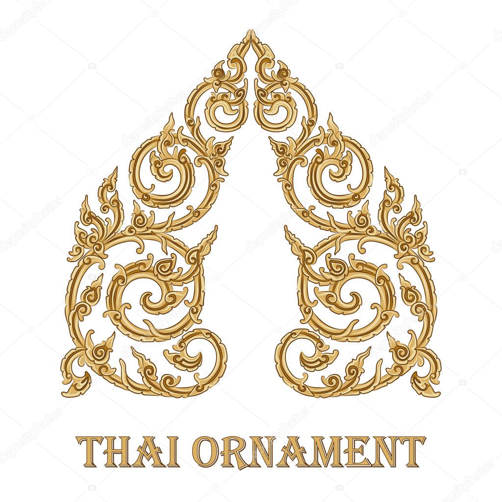 vector illustration of traditional golden Thai ornament
