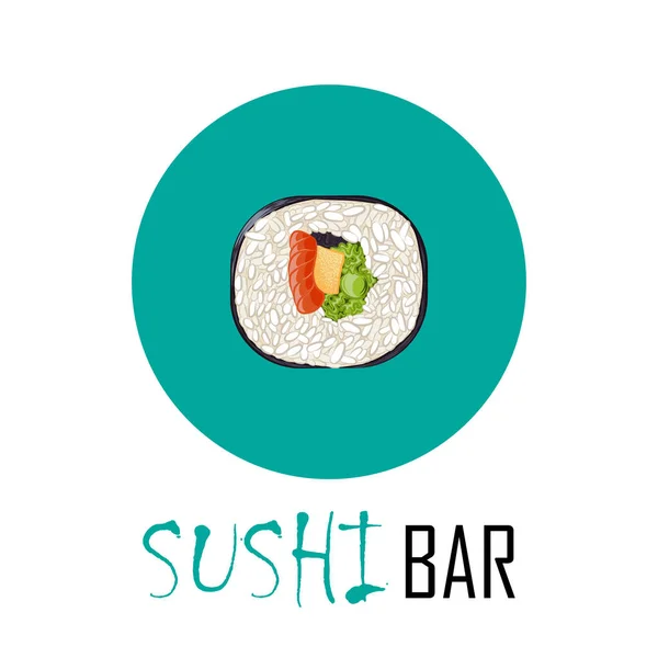 Futomaki sushi rulle innehållande lax — Stock vektor