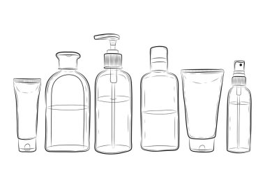 kozmetik için çizilmiş şişe el
