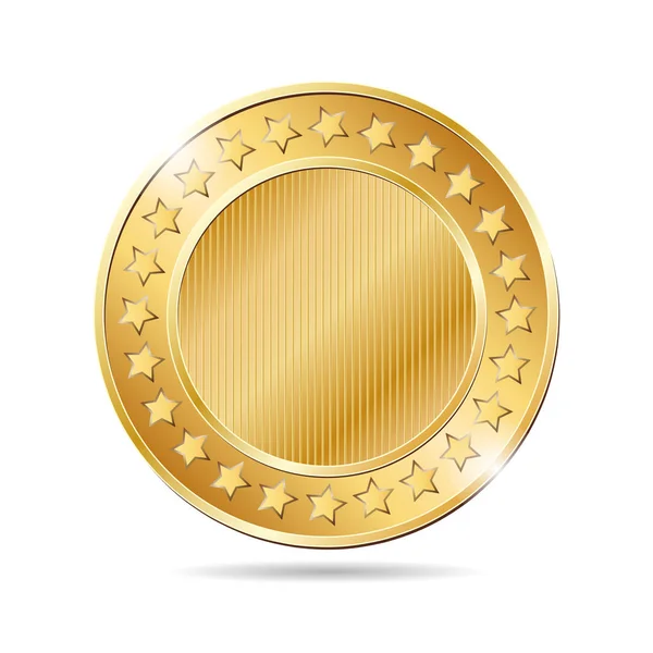 Goldmünze auf weiß — Stockvektor