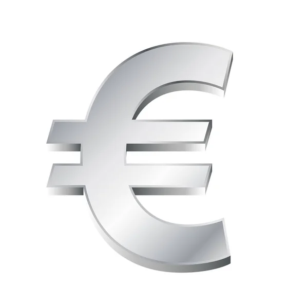 Ασημένιο σύμβολο ευρώ — Διανυσματικό Αρχείο