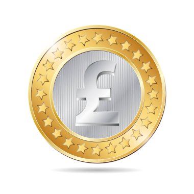 sterlin işaretiyle sikke