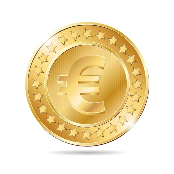 Coin with euro sign — Stock Vector