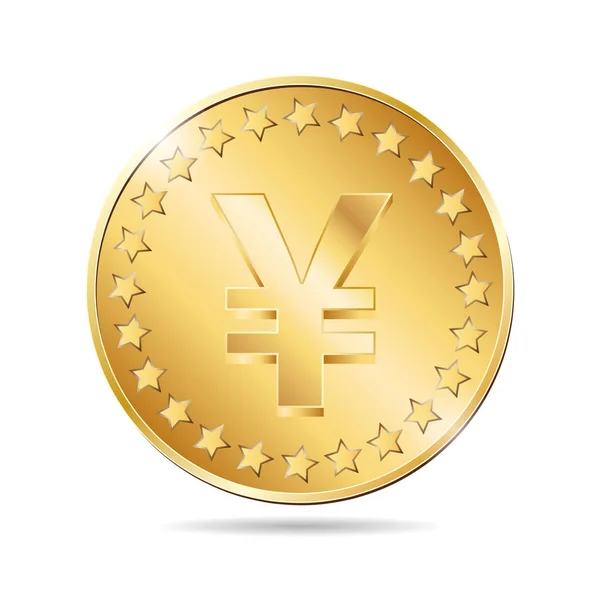 Coin with yen sign — Stock Vector
