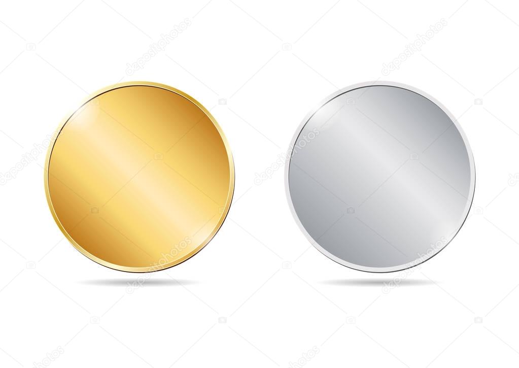 two golden and silver blank coins