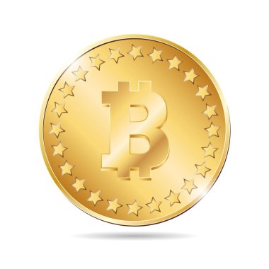 bitcoin işaretiyle sikke