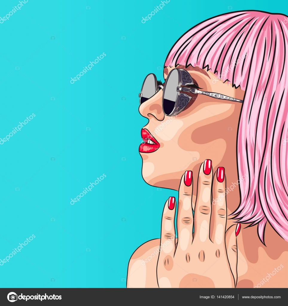 pink wig vector