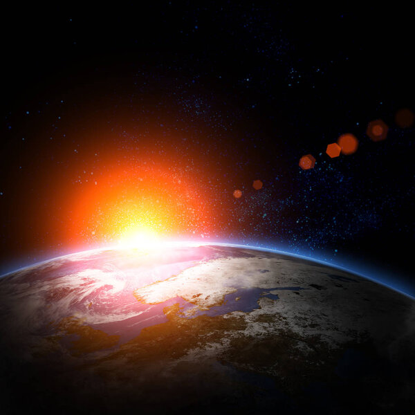 Beautiful earth in space