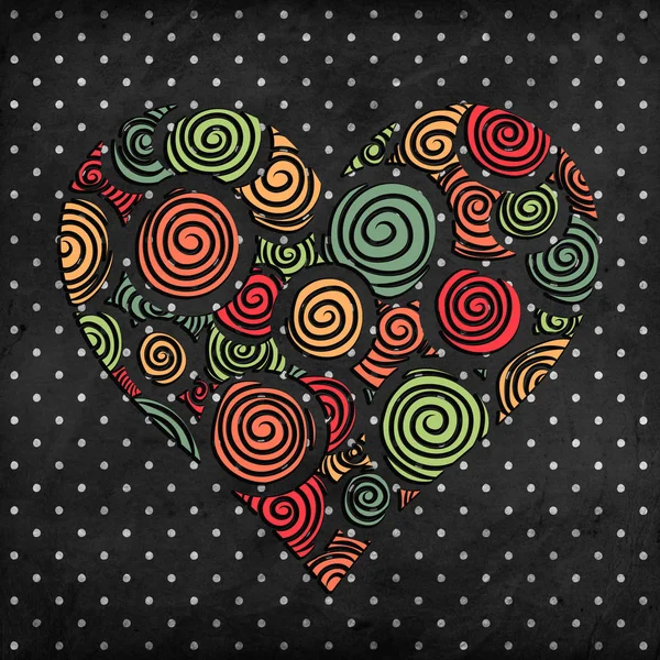 Handritade doodle hjärta — Stockfoto
