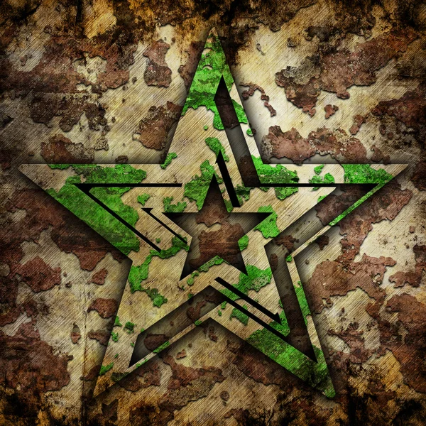 Abstract star on military background — Stock Photo, Image