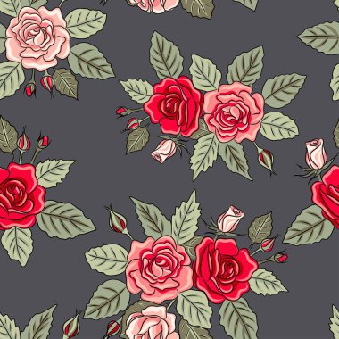 gül yaprakları ile desen