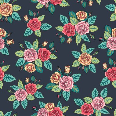 gül yaprakları ile desen