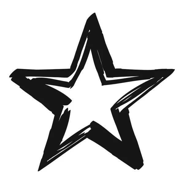 Ілюстрація великої чорної гранжевої зірки — стоковий вектор