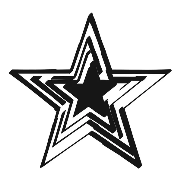 Illustration des großen schwarzen Grunge-Stars — Stockvektor