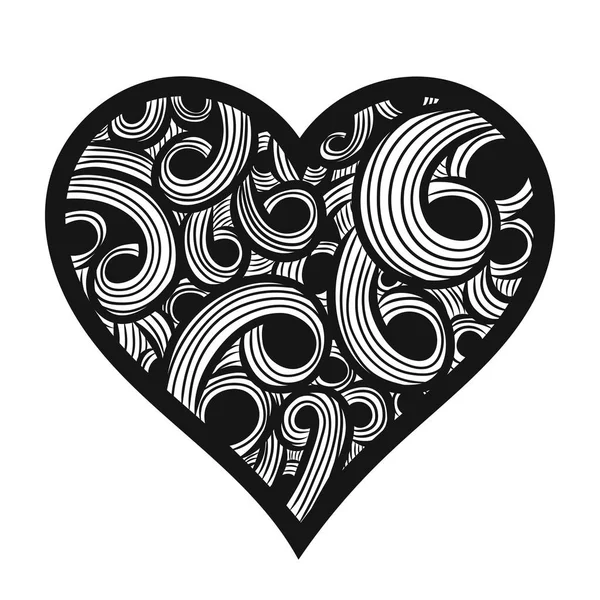 Illustration av handritade doodle hjärta — Stock vektor