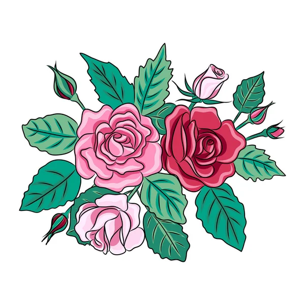 美丽的玫瑰的叶子 — 图库矢量图片