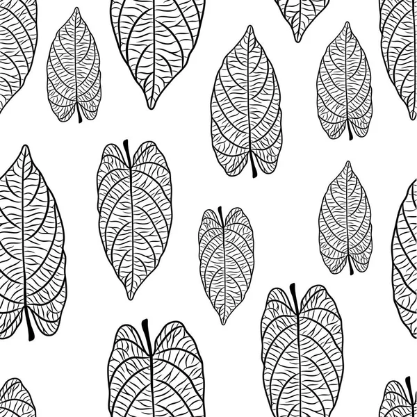 Sömlös bakgrund med löv — Stock vektor