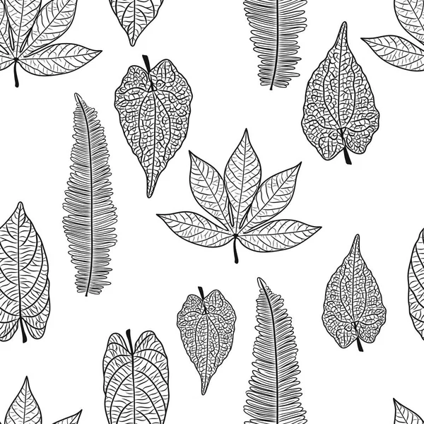 Nahtloser Hintergrund mit Baumblättern — Stockvektor