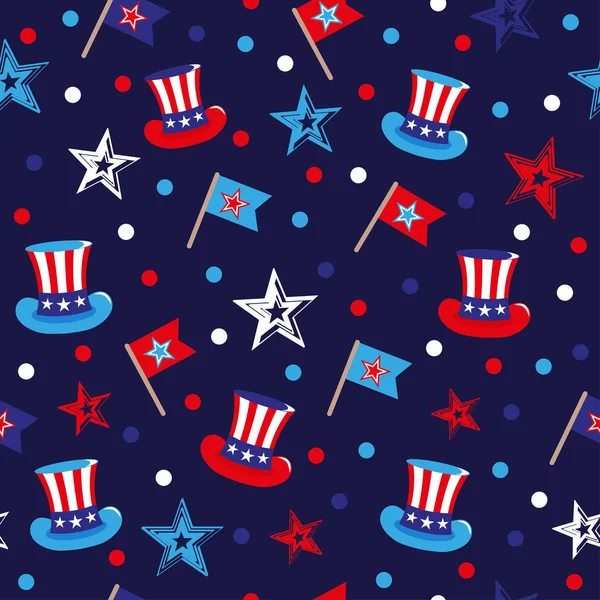 Modèle sans couture du 4 juillet — Image vectorielle