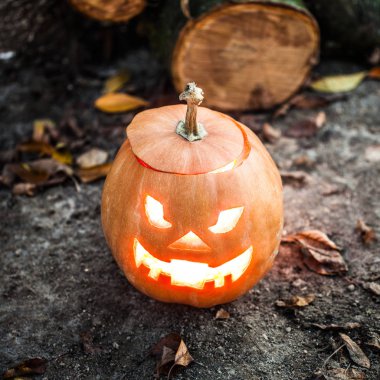 Halloween jack-o-lantern ayakta 
