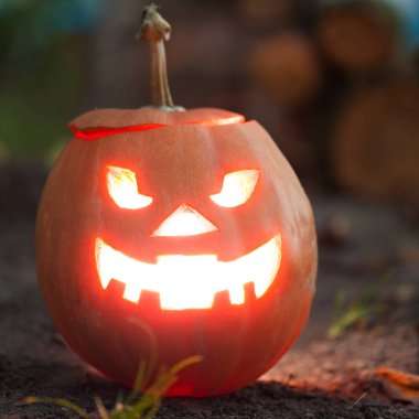 Halloween jack-o-lantern ayakta 