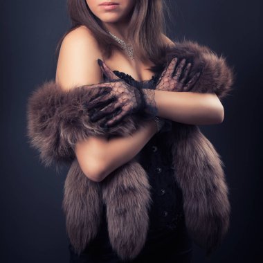 güzel genç retro kadın