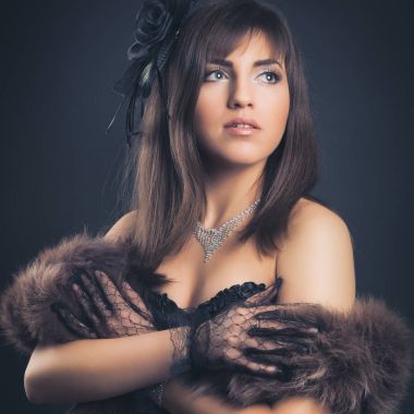 güzel genç retro kadın