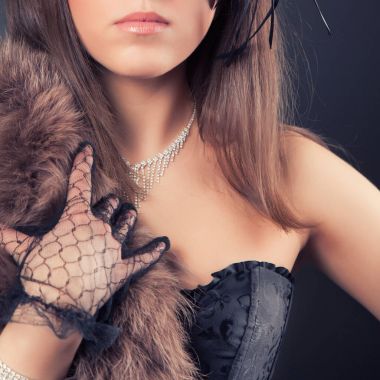 güzel genç retro kadın