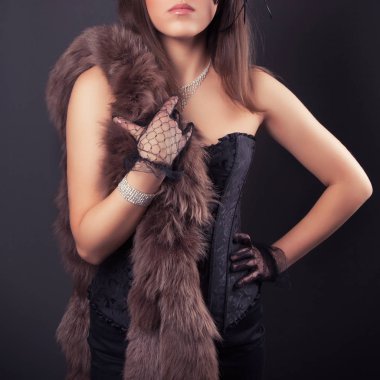 güzel genç retro kadın