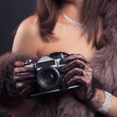 güzel genç retro kadın