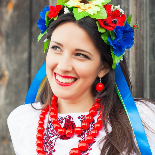 Woman wearing national ukrainian clothes — Stock Photo, Image