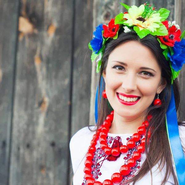 Woman wearing national ukrainian clothes — Stock Photo, Image