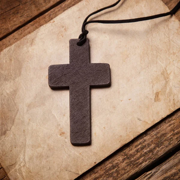 wooden cross on  background