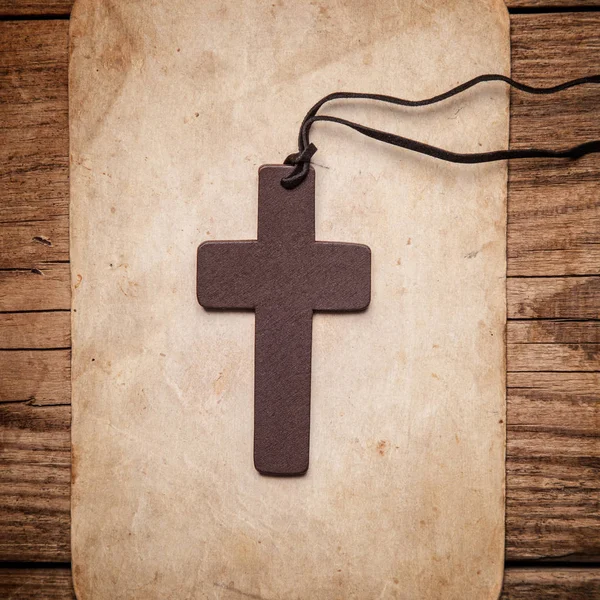 Wooden cross on  background — Stock Photo, Image
