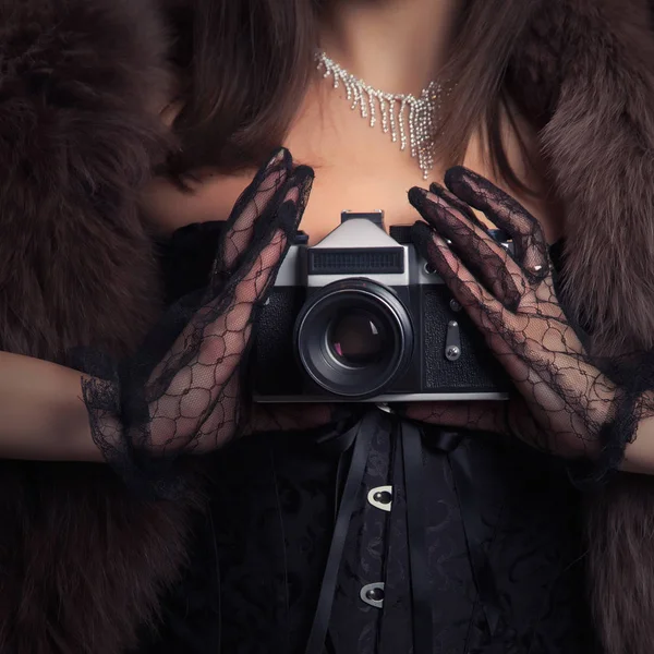 güzel genç retro kadın