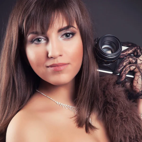 güzel genç retro kadın