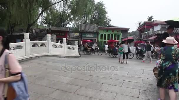 중국 베이징 후 통 거리 — 비디오