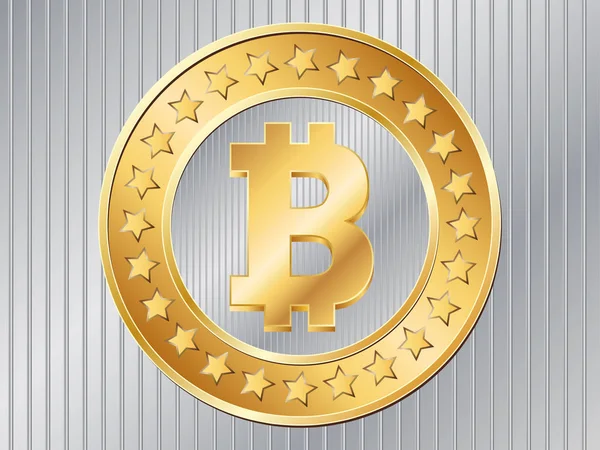 Gold-Bitcoin auf einem dunklen — Stockfoto